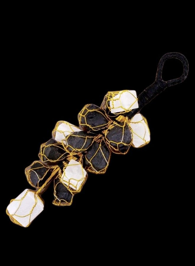 GEMTUB Natural Black Tourmaline & Selenite Hanging Ornament for Protection from Negative Energy & Evil Eye - Image 5